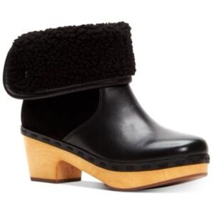 Frye and Co Odessa Black Shearling Boots Size 7